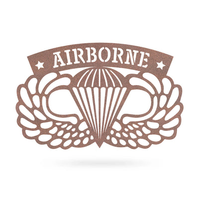 Airborne Emblem Wall Décor 18"x11" / Rust - RealSteel Center