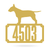 Bull Terrier Home Number Monogram 18"x18" / Gold - RealSteel Center