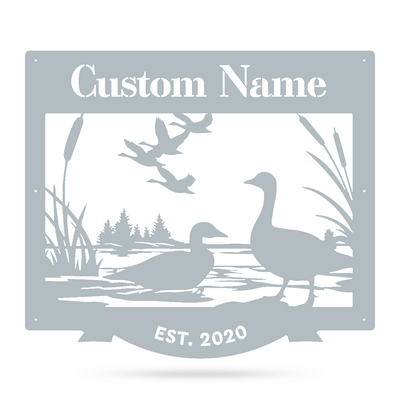 Duck Pond Monogram 26"x30" / Textured Silver - RealSteel Center