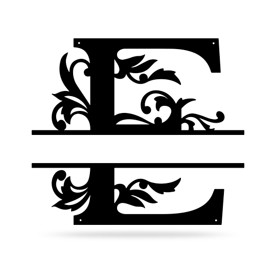 Split Letter Name Monogram 16" / Black / E - RealSteel Center