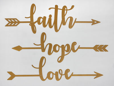 Faith Hope Love Arrows 18" / Gold - RealSteel Center