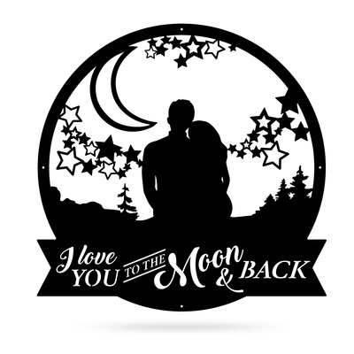 Love You To The Moon Wall Art 18" / Black - RealSteel Center