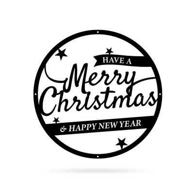 Merry Christmas Holiday Steel Sign 16" / Black / Have a Merry Christmas & Happy New Year - RealSteel Center