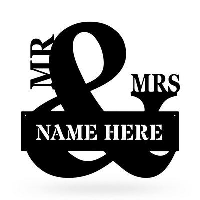 Mr & Mrs Monogram 20"x20" / Black - RealSteel Center