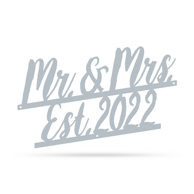 Mr and Mrs Wall Décor 2022 - 10"x15" / Textured Silver - RealSteel Center