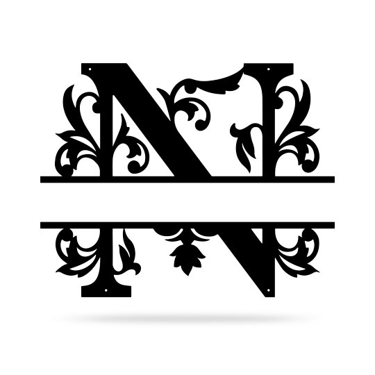 Split Letter Name Monogram 16" / Black / N - RealSteel Center