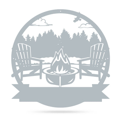 Campfire Monogram 18" / Textured Silver / Forest - RealSteel Center