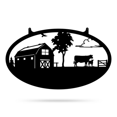 Choose Your Farm Sign 14"x24" / Black / Cow and Calf - RealSteel Center