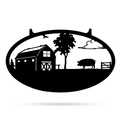 Choose Your Farm Sign 14"x24" / Black / Pig - RealSteel Center