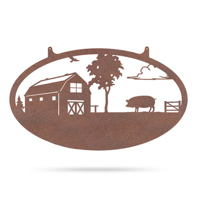 Choose Your Farm Sign 14"x24" / Rust / Pig - RealSteel Center