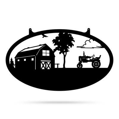 Choose Your Farm Sign 14"x24" / Black / Tractor - RealSteel Center
