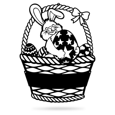 Easter Bunny Monogram 14" x 10.5" / Black - RealSteel Center