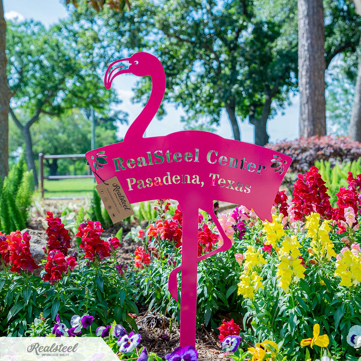 Flamingo Monogram Yard Sign