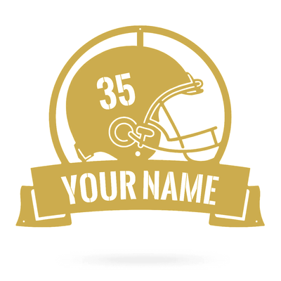Football Helmet Monogram 20"x24" / Gold - RealSteel Center