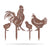 Garden Art - Chickens 4 Pack Assorted / Rust - RealSteel Center