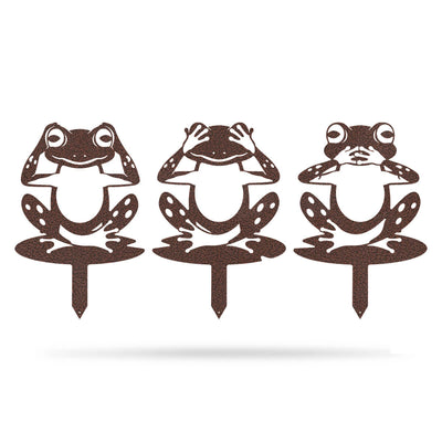 Garden Art - Frogs 3 Pack 14.5" x 21" / Penny Vein - RealSteel Center