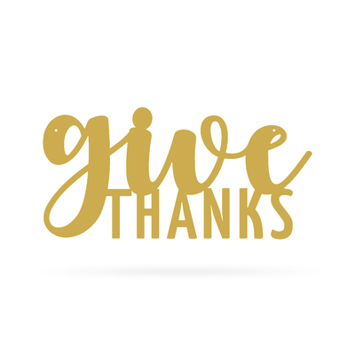 Give Thanks Wall Art 9"x18" / Gold - RealSteel Center