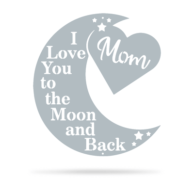 Love You To The Moon Wall Art - Mom Ltd 18" / Textured Silver - RealSteel Center