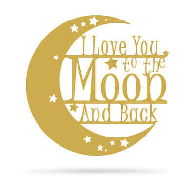 Love You To The Moon Wall Art - 2nd Ed 18" / Gold - RealSteel Center