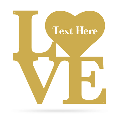LOVE Monogram 18"x18" / Gold - RealSteel Center