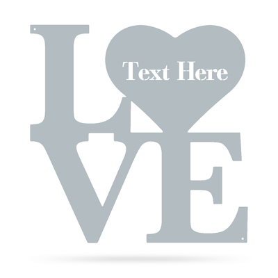 LOVE Monogram 18"x18" / Textured Silver - RealSteel Center