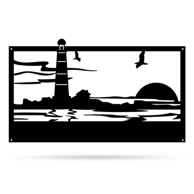 Lighthouse Monogram 10" x 18" / Black - RealSteel Center