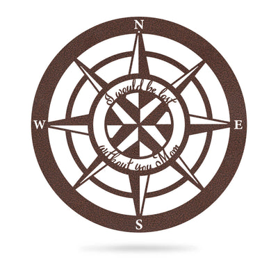 Lost Without Mom Compass Wall Art - Type A 18" / Penny Vein - RealSteel Center