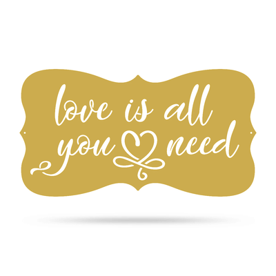 Love Is All You Need Wall Art 9.5"x18" / Gold - RealSteel Center