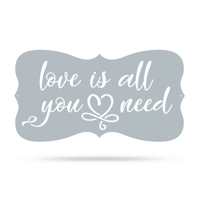 Love Is All You Need Wall Art 9.5"x18" / Textured Silver - RealSteel Center