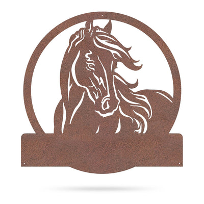 Personalized Horse Ranch Sign 24"x24" / Rust - RealSteel Center