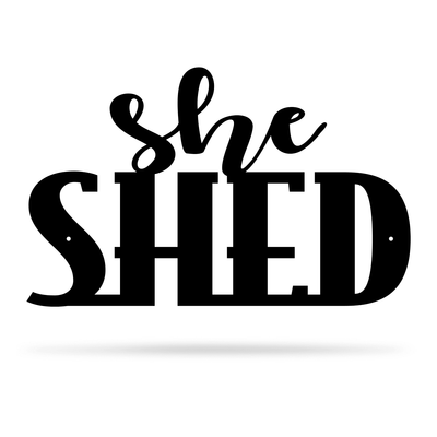 She Shed Wall Art 7.5"x12" / Black - RealSteel Center