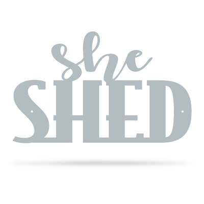 She Shed Wall Art 7.5"x12" / Textured Silver - RealSteel Center