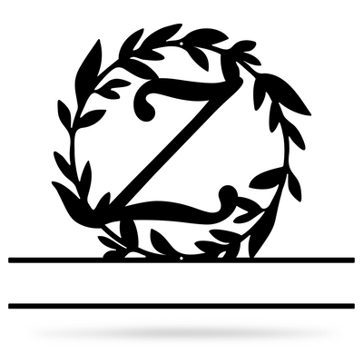 Wreath Monogram 15" x 18" / Black / Z - RealSteel Center
