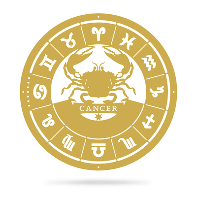 Cancer - Zodiac Monogram 14" / Gold - RealSteel Center