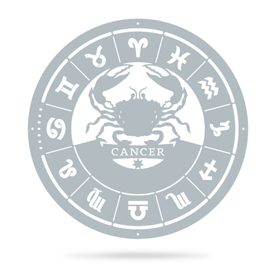 Cancer - Zodiac Monogram 14" / Textured Silver - RealSteel Center