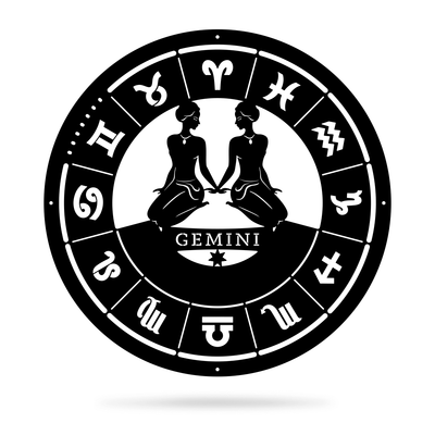 Gemini - Zodiac Monogram 14" / Black - RealSteel Center