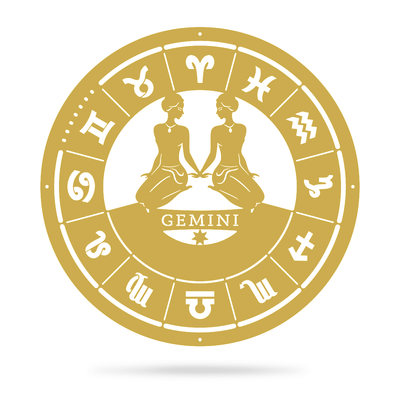 Gemini - Zodiac Monogram 14" / Gold - RealSteel Center