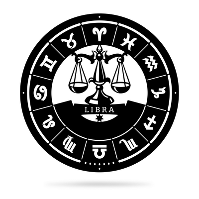 Libra - Zodiac Monogram 14" / Black - RealSteel Center