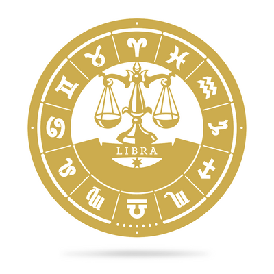 Libra - Zodiac Monogram 14" / Gold - RealSteel Center