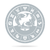 Pisces - Zodiac Monogram 14" / Textured Silver - RealSteel Center