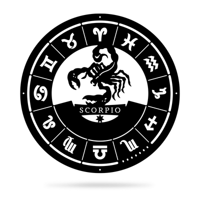 Scorpio - Zodiac Monogram 14" / Black - RealSteel Center