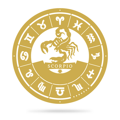 Scorpio - Zodiac Monogram 14" / Gold - RealSteel Center