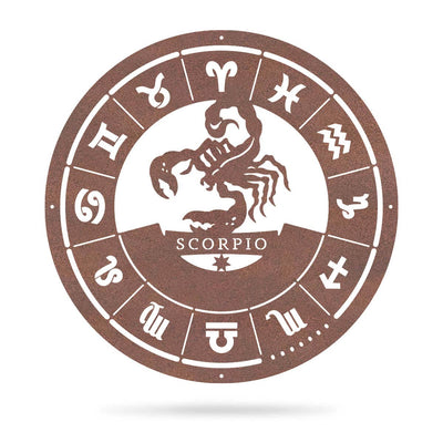 Scorpio - Zodiac Monogram 14" / Rust - RealSteel Center