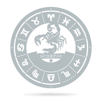 Scorpio - Zodiac Monogram 14" / Textured Silver - RealSteel Center