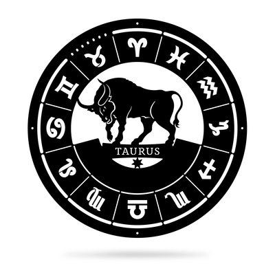 Taurus - Zodiac Monogram 14" / Black - RealSteel Center