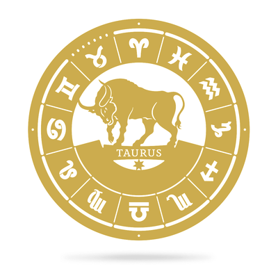 Taurus - Zodiac Monogram 14" / Gold - RealSteel Center