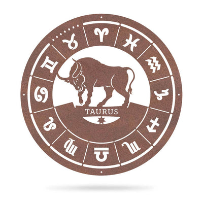 Taurus - Zodiac Monogram 14" / Rust - RealSteel Center