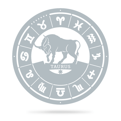 Taurus - Zodiac Monogram 14" / Textured Silver - RealSteel Center