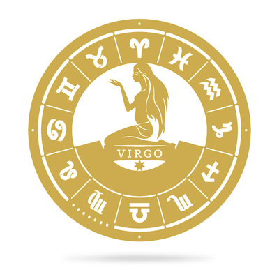 Virgo - Zodiac Monogram 14" / Gold - RealSteel Center