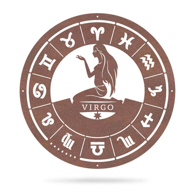 Virgo - Zodiac Monogram 14" / Rust - RealSteel Center